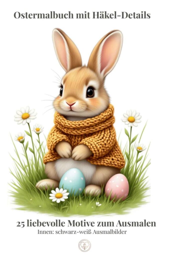 Ostermalbuch mit Häkel-Details zum Ausdrucken